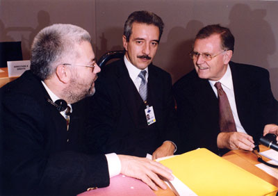 Volker Schimpff mit Stanislaw Tillich und Erwin Teufel